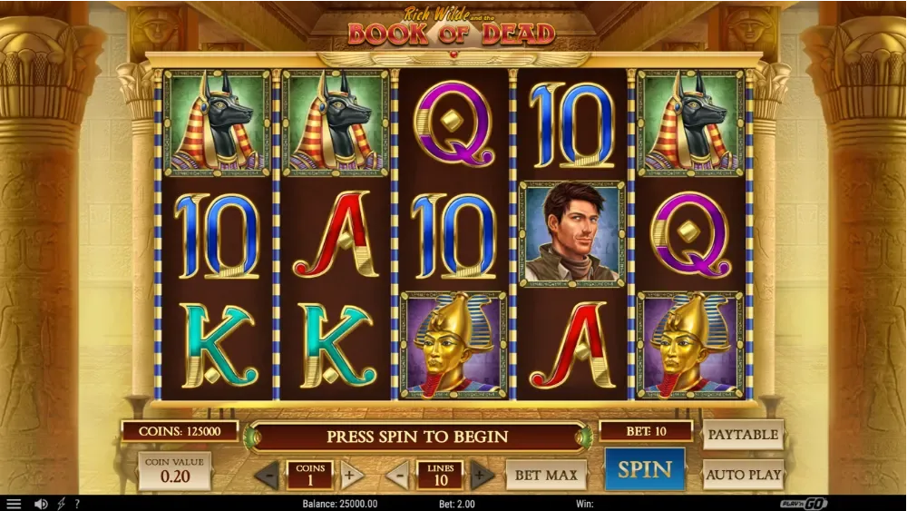 Book of Dead, Rich Wilde, siatka 5x3, rozszerzajacy sie symbol