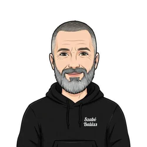 Szabó Balázs — a Kaszinók24.com bónusz- és fizetési elemzőjének portréja; fekete kapucnis pulóverrel, wagering- és kriptoelemzés